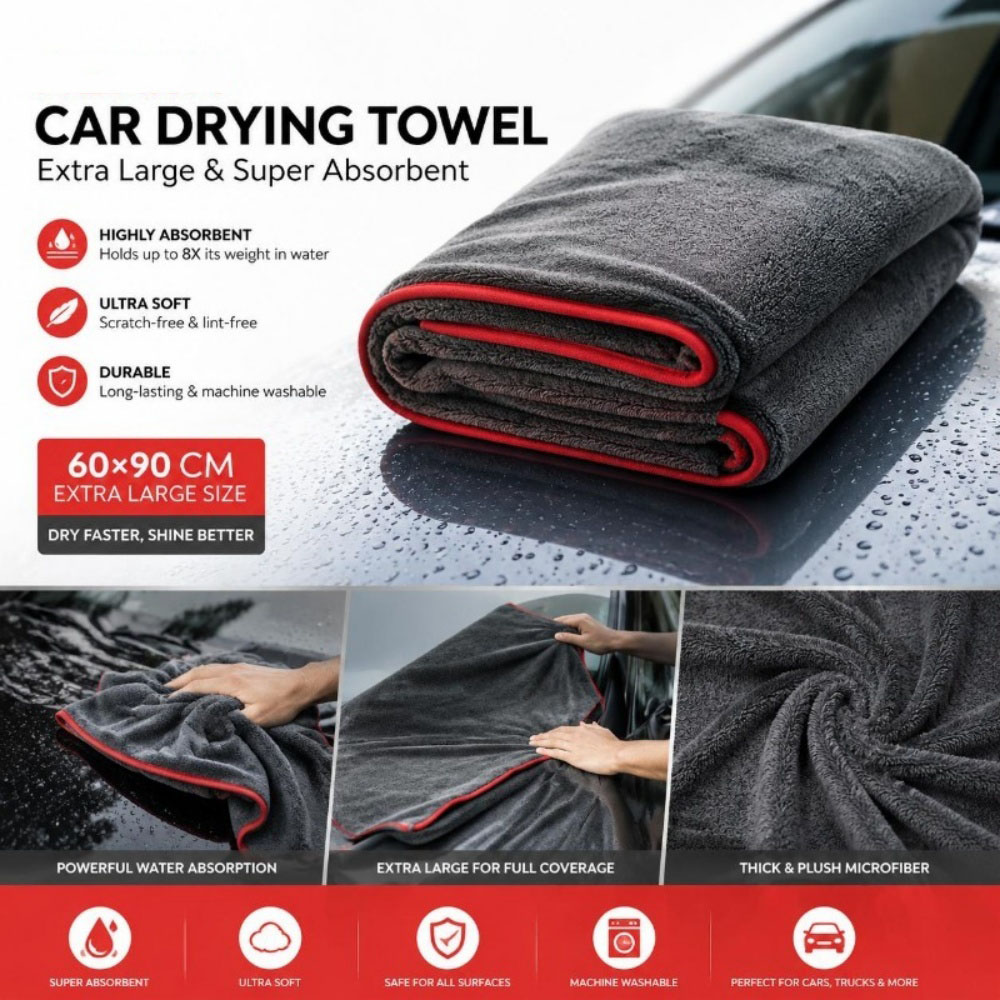 Microfiber Towel Detailing - Wyjątkowo chłonna ręcznik samochodowy XXL, bardzo